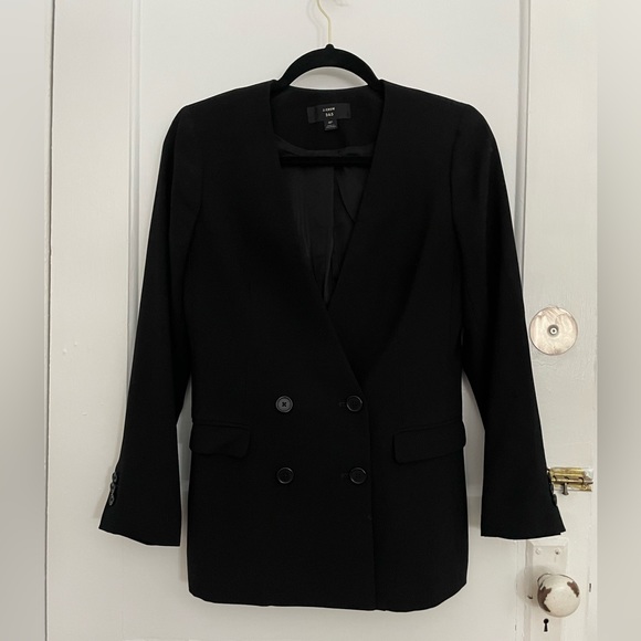 Jcrew crepe blazer. Black. Size 4 petite. - Picture 1 of 4
